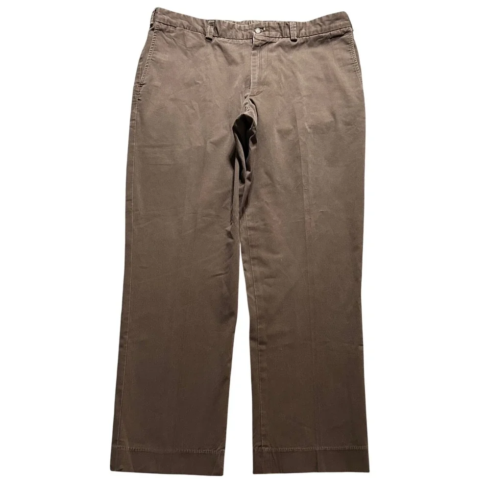 VTG Bills Khakis Trim Fit Pants Mens 38x30 Brown Made in USA Cotton Chinos